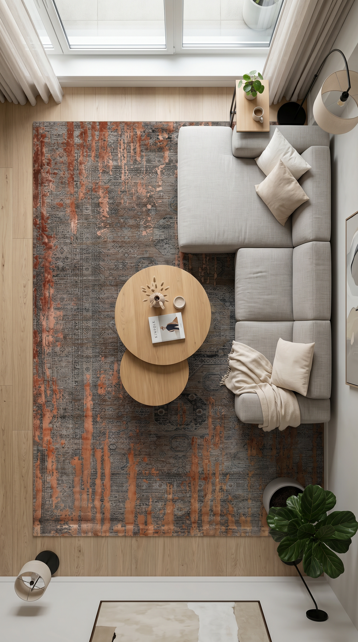 Atelier Bronz eskitme desenli halı