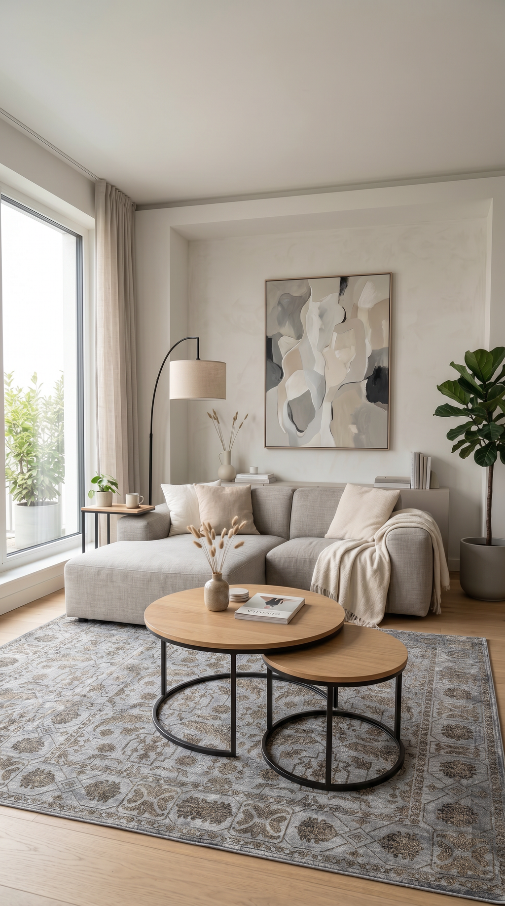 Atelier Duman Mavisi Gri eskitme desenli halı - genel görünüm