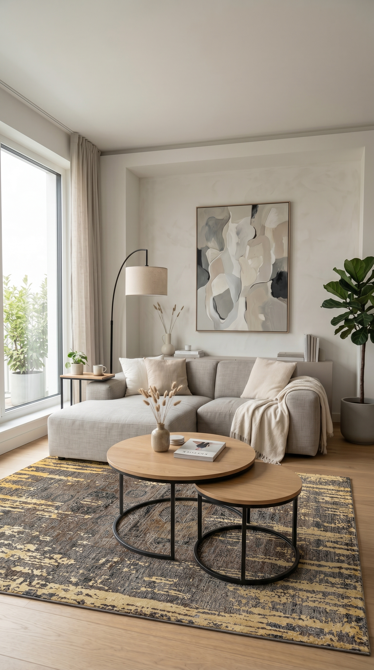 Atelier Hardal Sarısı eskitme desenli halı - detay