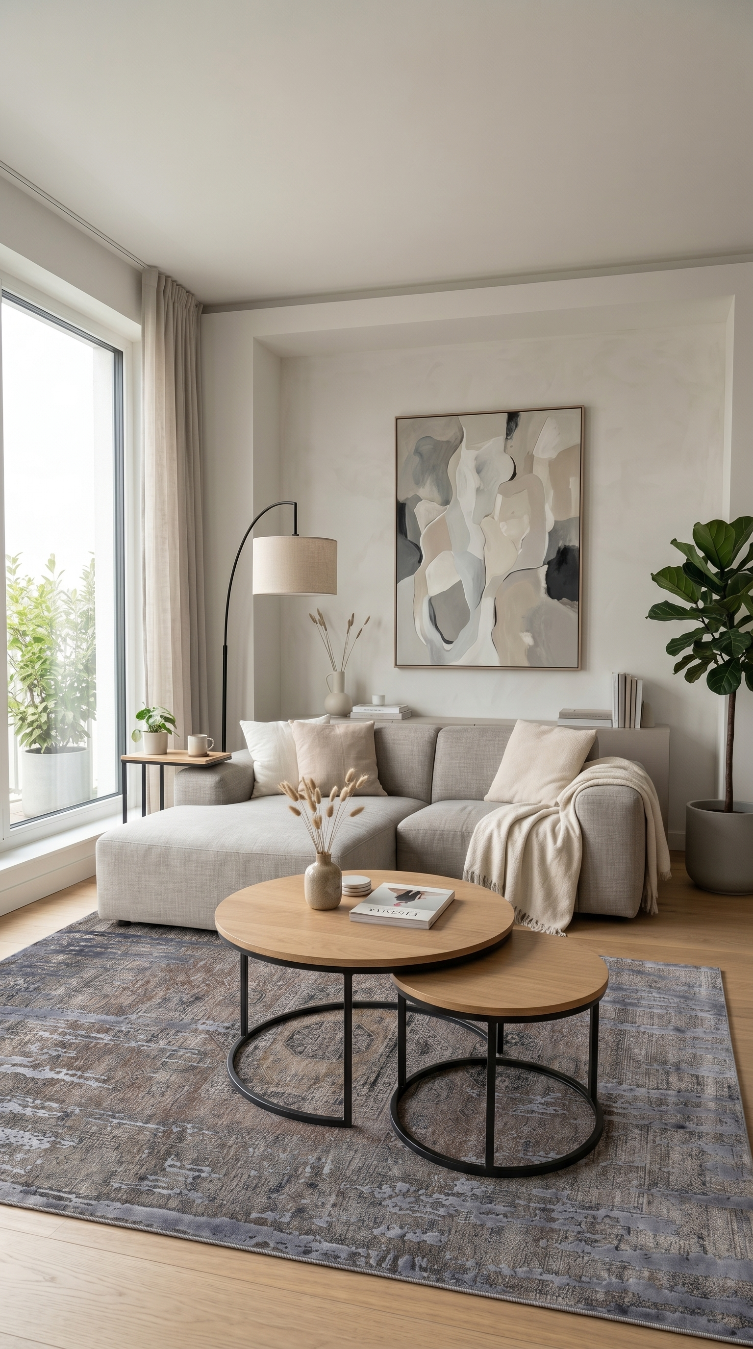Atelier Füme Gri eskitme desenli halı - detay