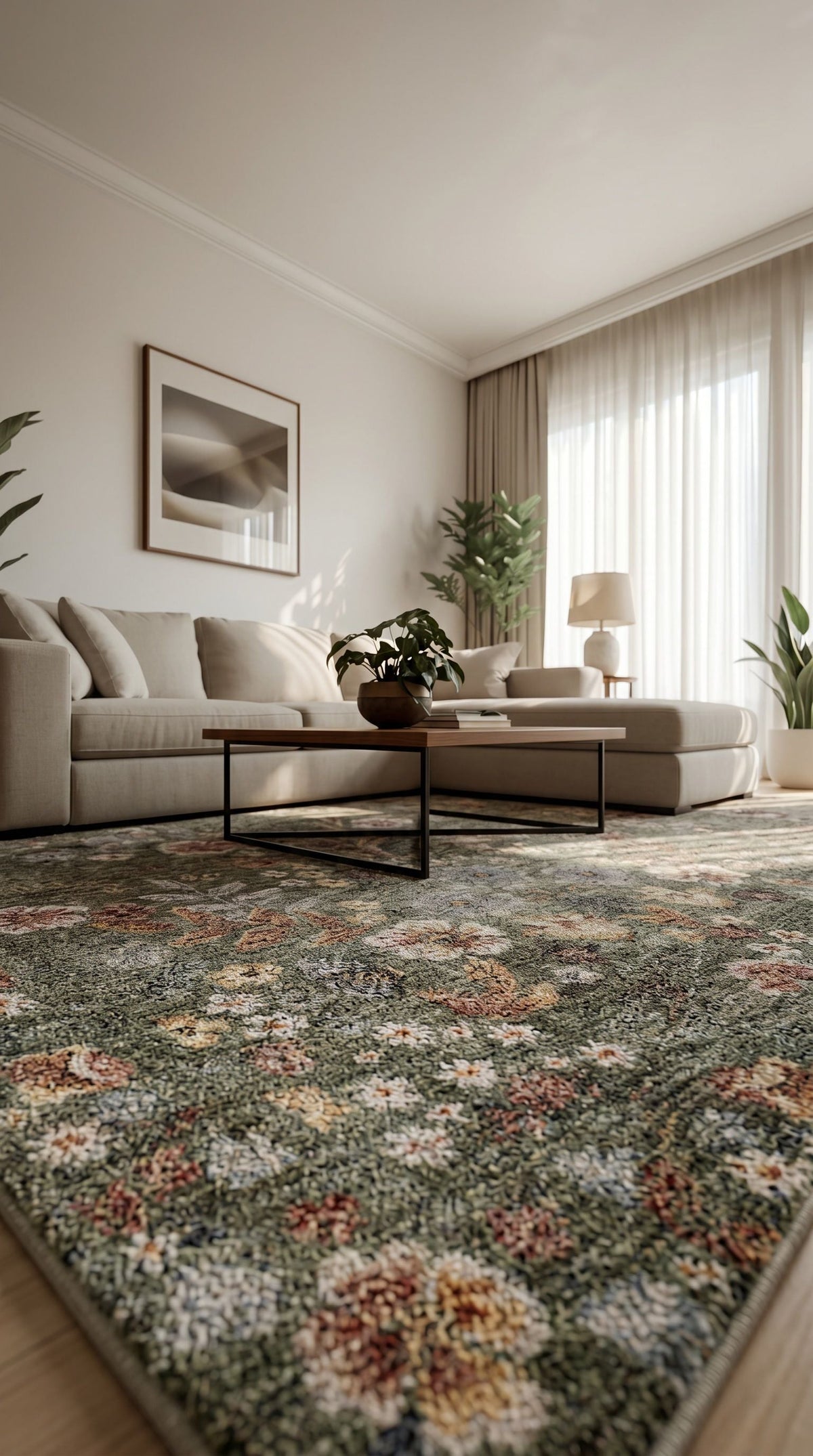 Bahar Yeşil Modern Halı