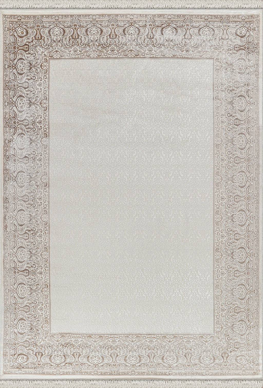 Kristal Koleksiyonu MD012 Krem Kahverengi Yumuşak tüylü Modern Desenli Halı