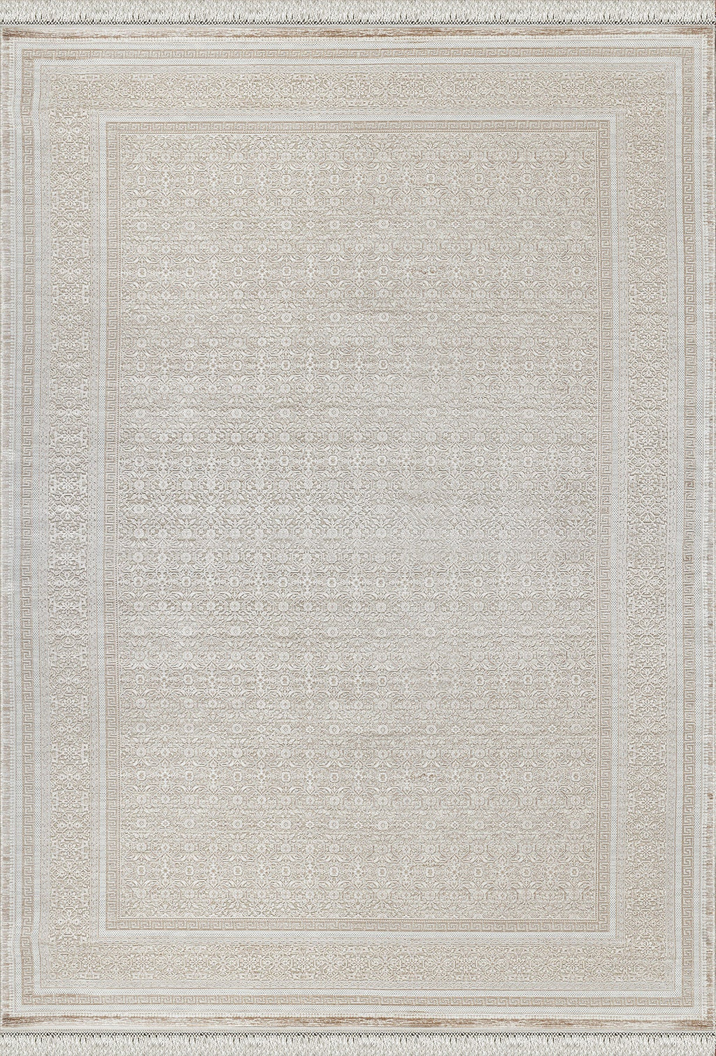 Kristal Koleksiyonu MD014 Krem Kahverengi Pamuksu yumuşaklıkta Modern Desenli Halı