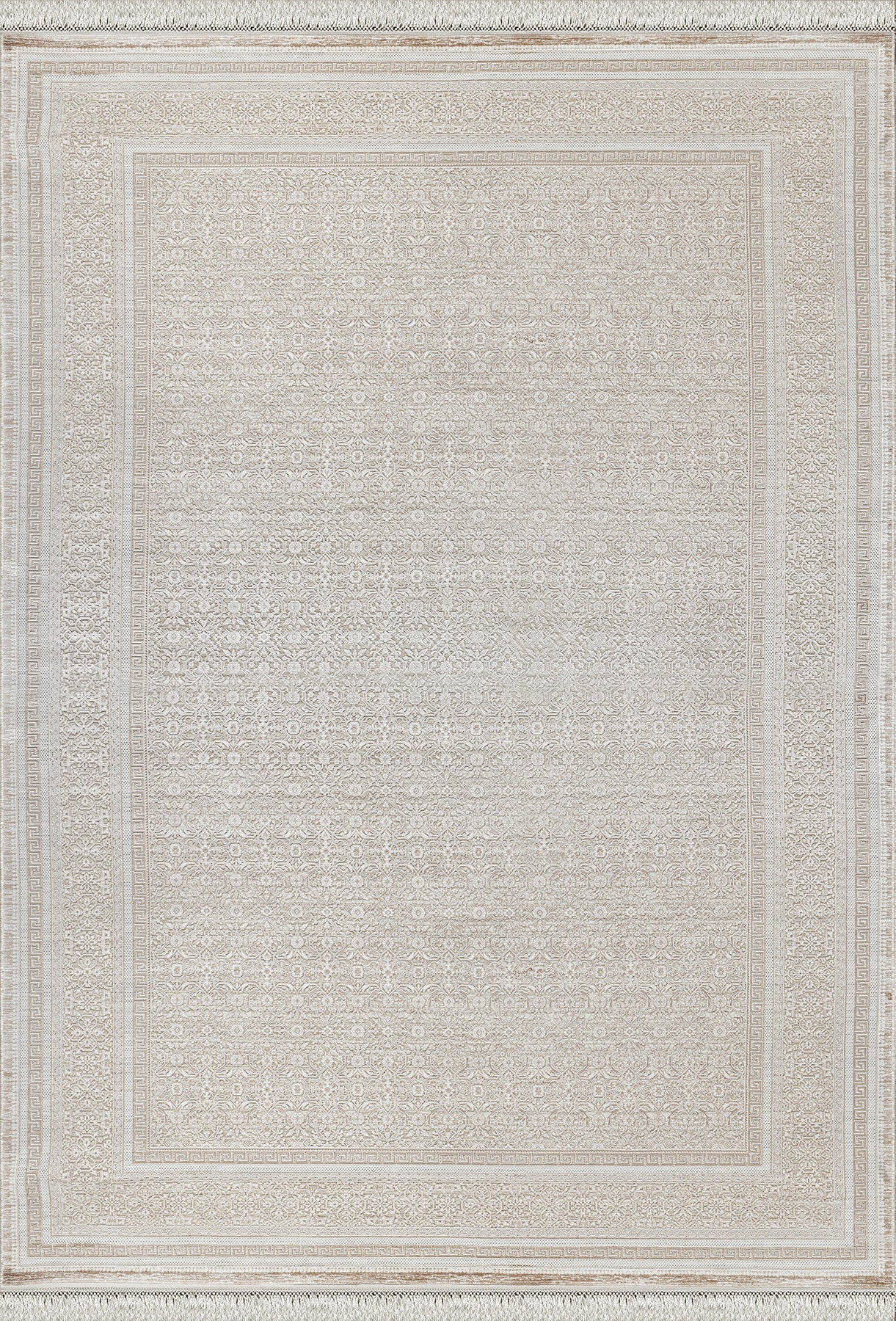 Kristal Koleksiyonu MD014 Krem Kahverengi Pamuksu yumuşaklıkta Modern Desenli Halı