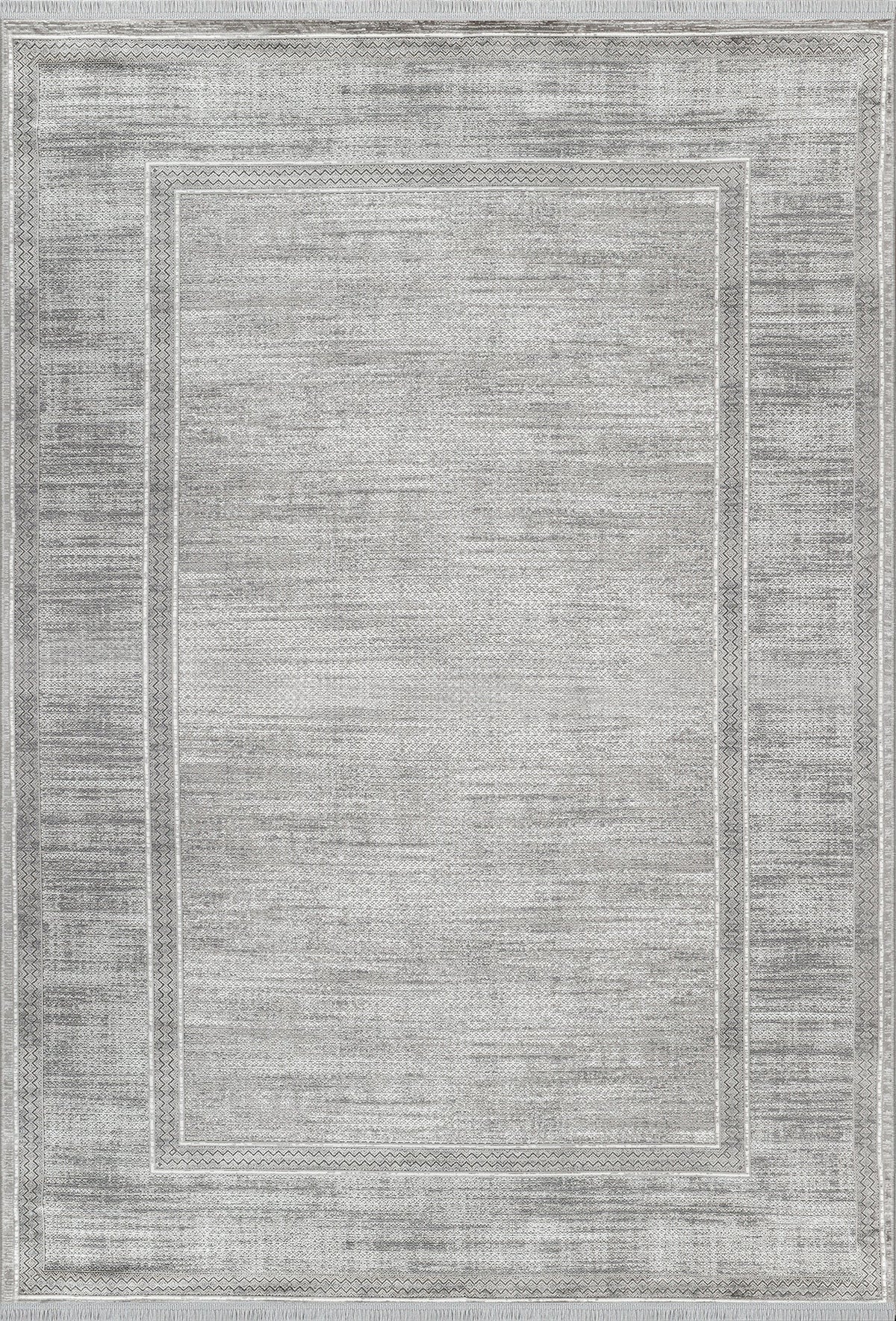 Kristal Koleksiyonu MD015 Krem Gri Kadife hissiyatlı Modern Desenli Halı