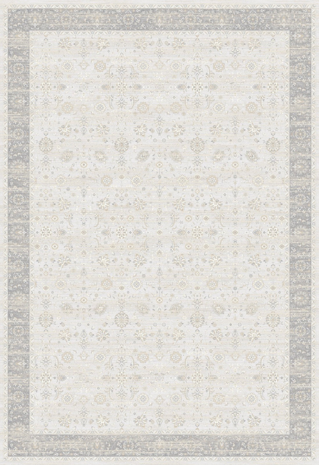 Kristal Koleksiyonu MD016 Krem Gri Narin dokulu Modern Desenli Halı