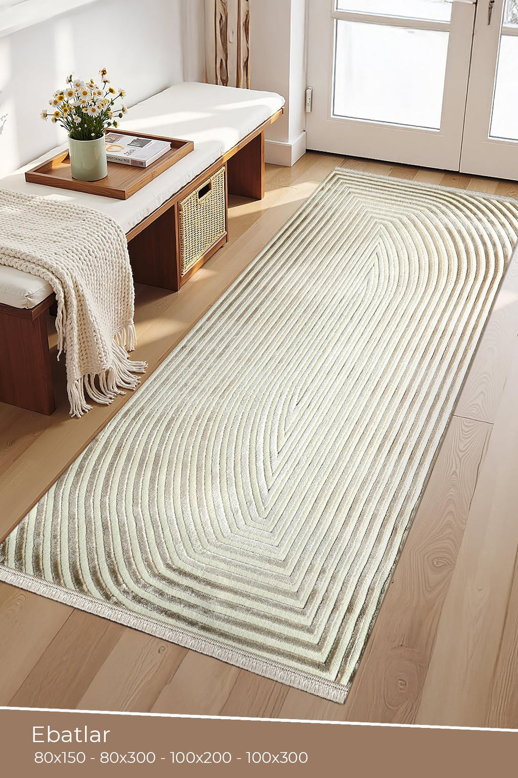 Zerafet Sade Krem Modern Halı