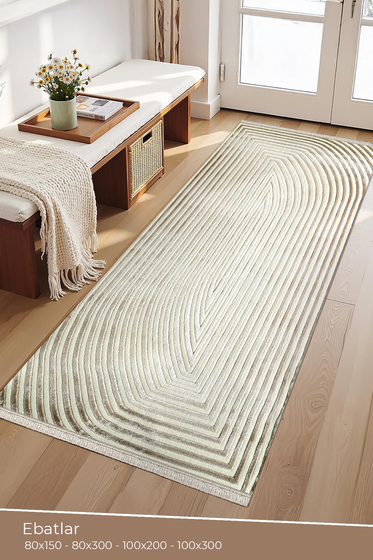 Zerafet Sade Krem Modern Halı