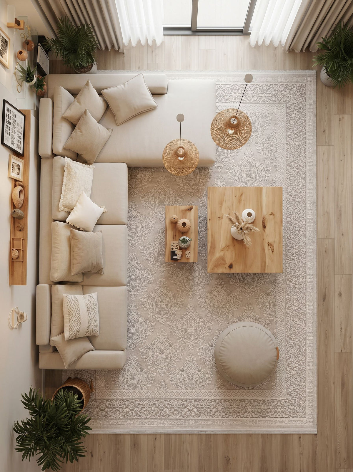 Prestij Ferah Krem Gri Modern Halı