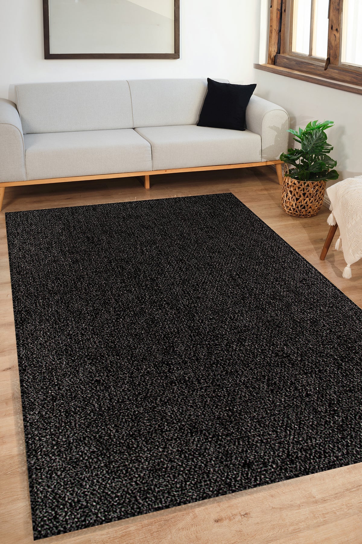 Kilim Antrasit Modern Dokulu Kilim