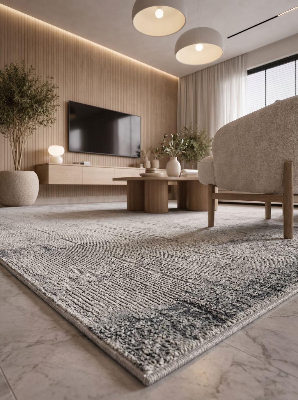 Vaha Krem Gri Modern Halı
