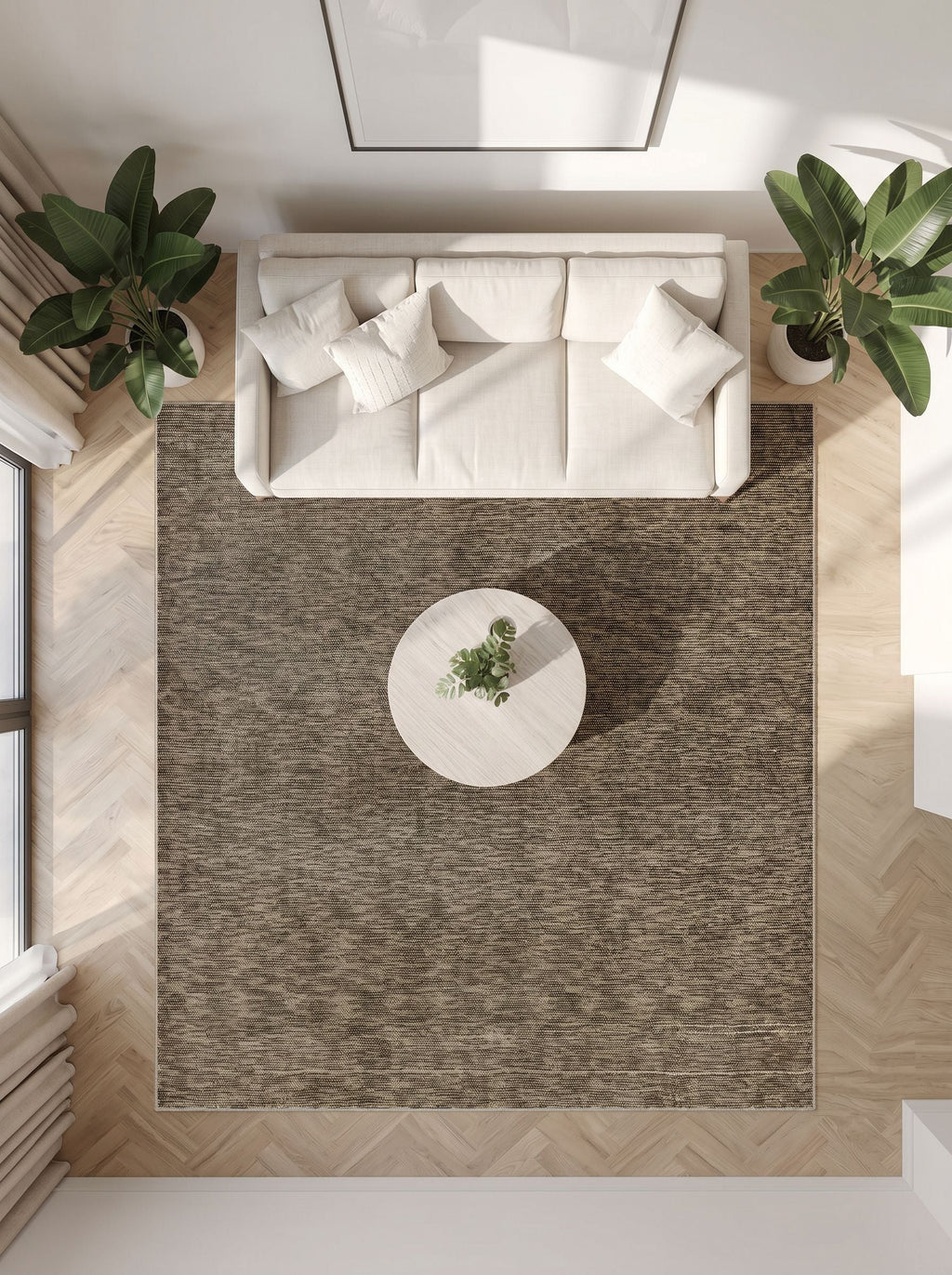 Antik Kahverengi Kilim Desenli Halı