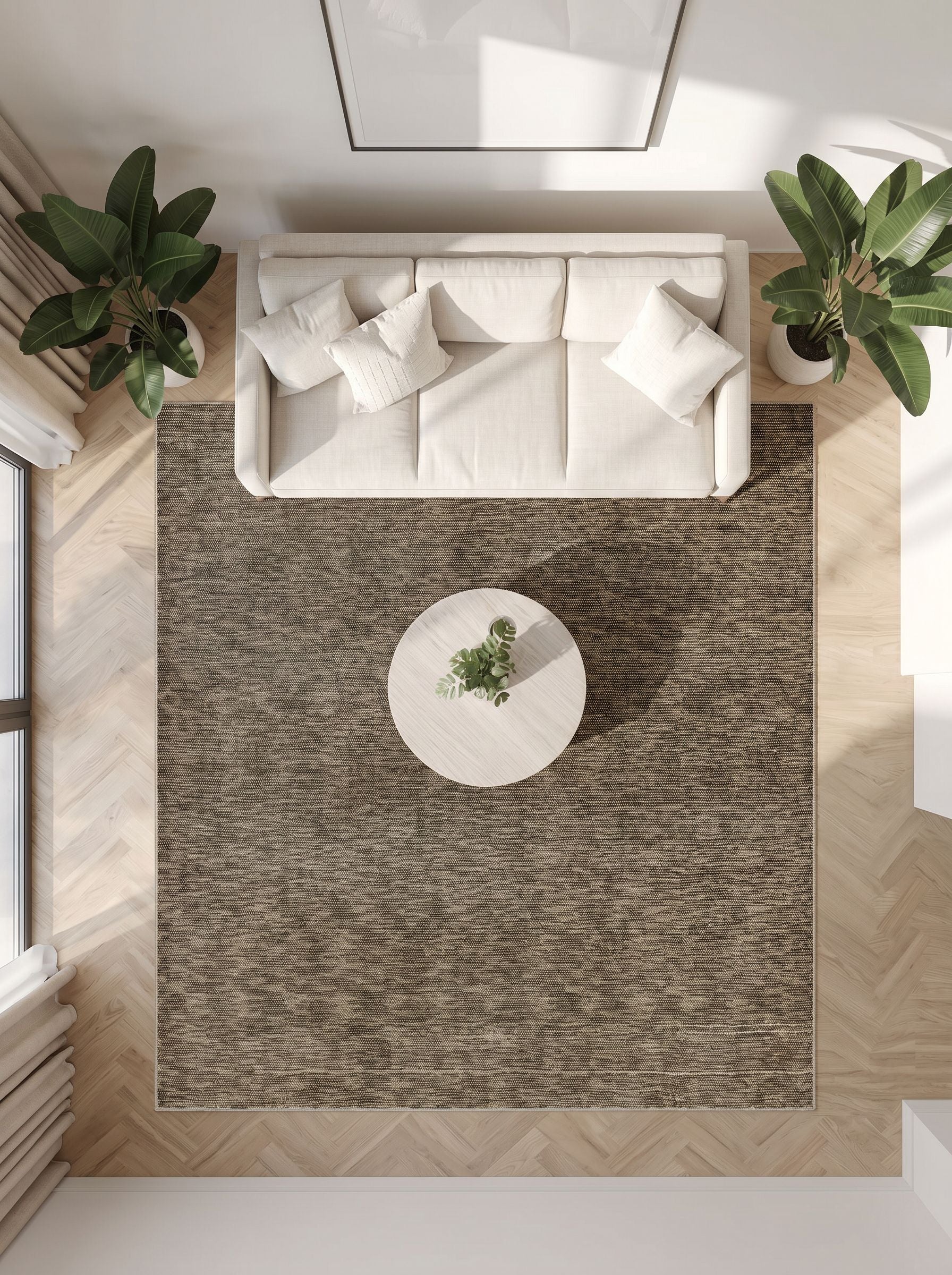 Antik Kahverengi Kilim Desenli Halı