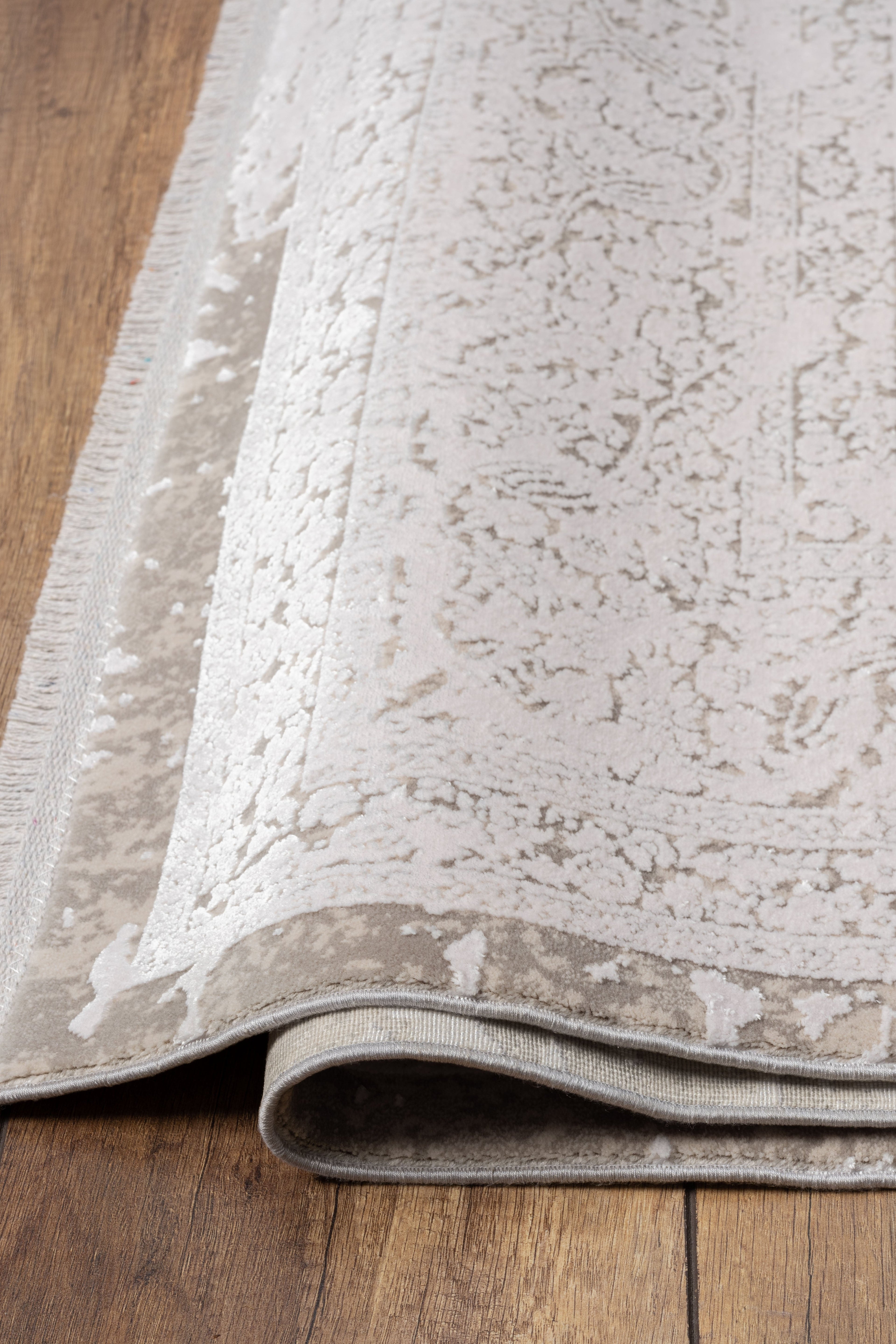 Kristal Koleksiyonu MD001 Bej Kadife dokulu Modern Desenli Halı