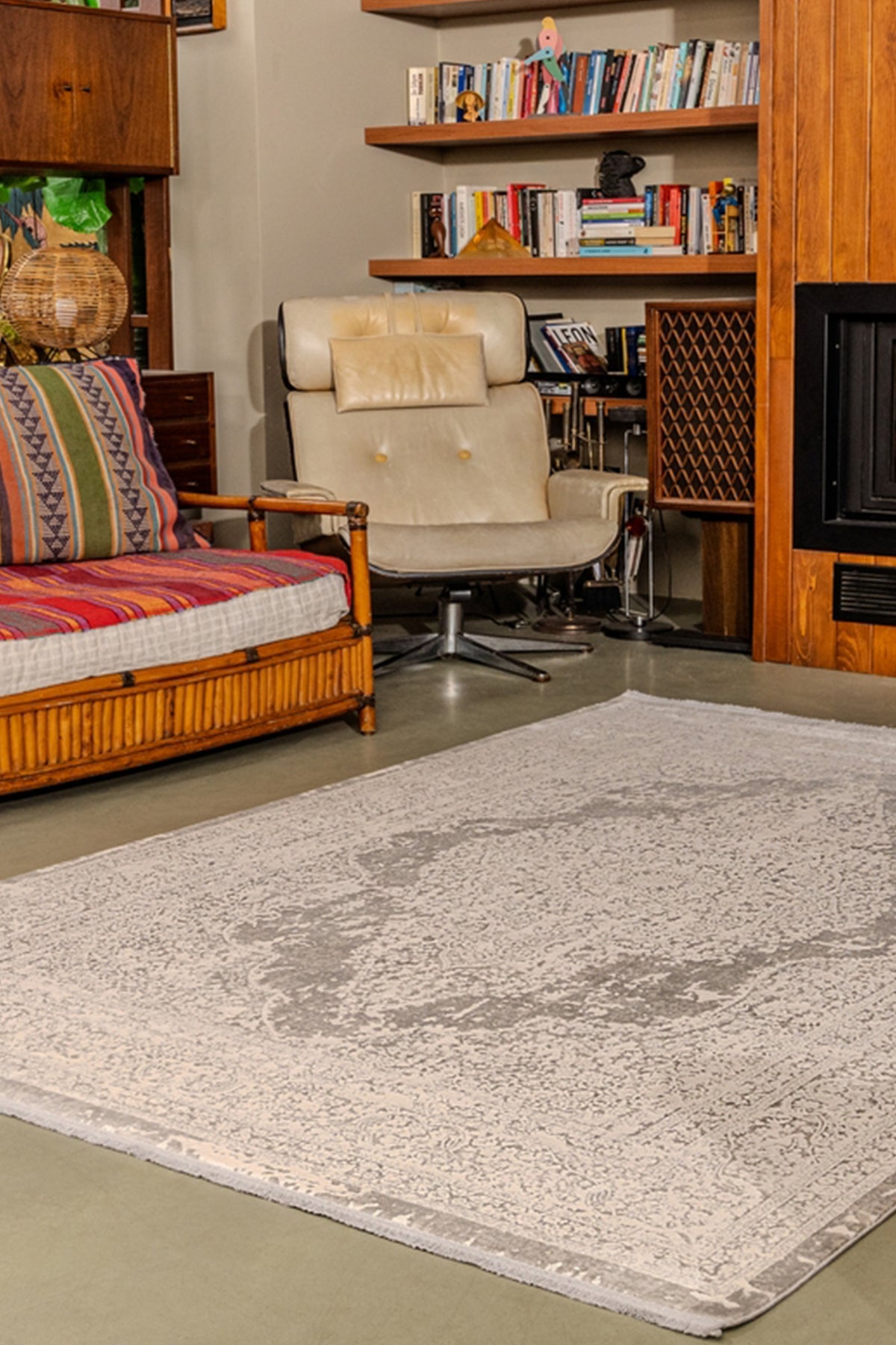 Kristal Koleksiyonu MD001 Bej Kadife dokulu Modern Desenli Halı