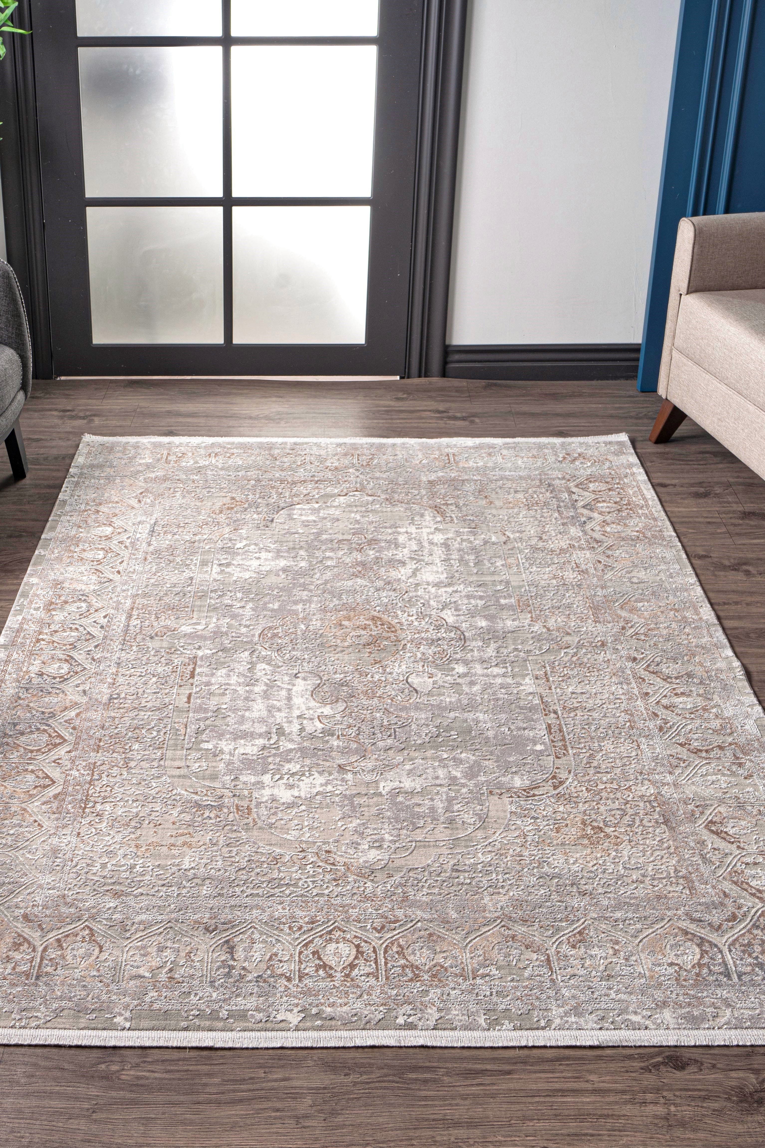 Kristal Koleksiyonu MD004 Bej Pamuk yumuşaklığında Modern Desenli Halı