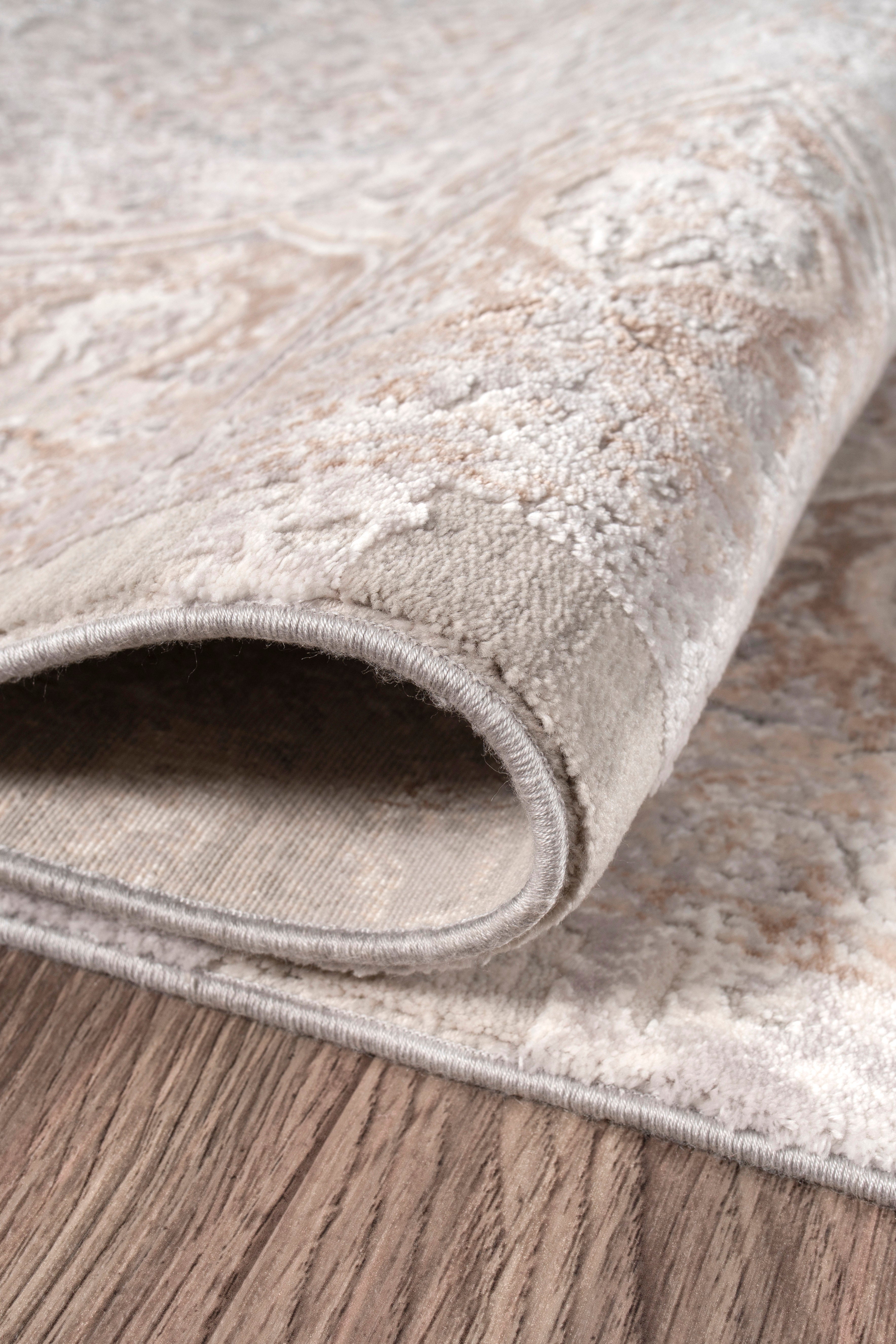 Kristal Koleksiyonu MD004 Bej Pamuk yumuşaklığında Modern Desenli Halı