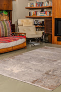 Kristal Koleksiyonu MD006 Bej Saten parlaklığında Modern Desenli Halı