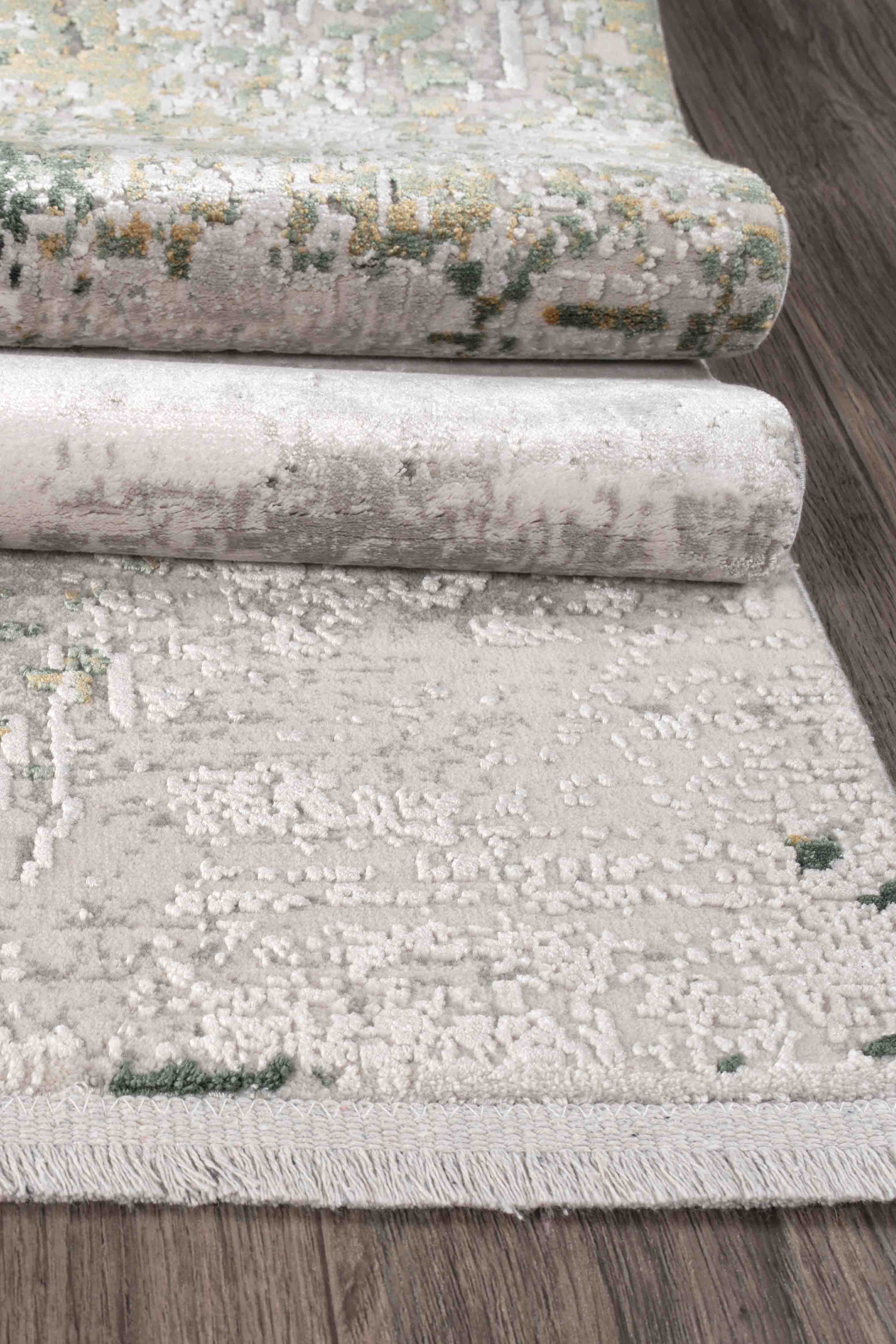 Kristal Koleksiyonu MD009 Bej Dokunuşta yumuşak Modern Desenli Halı