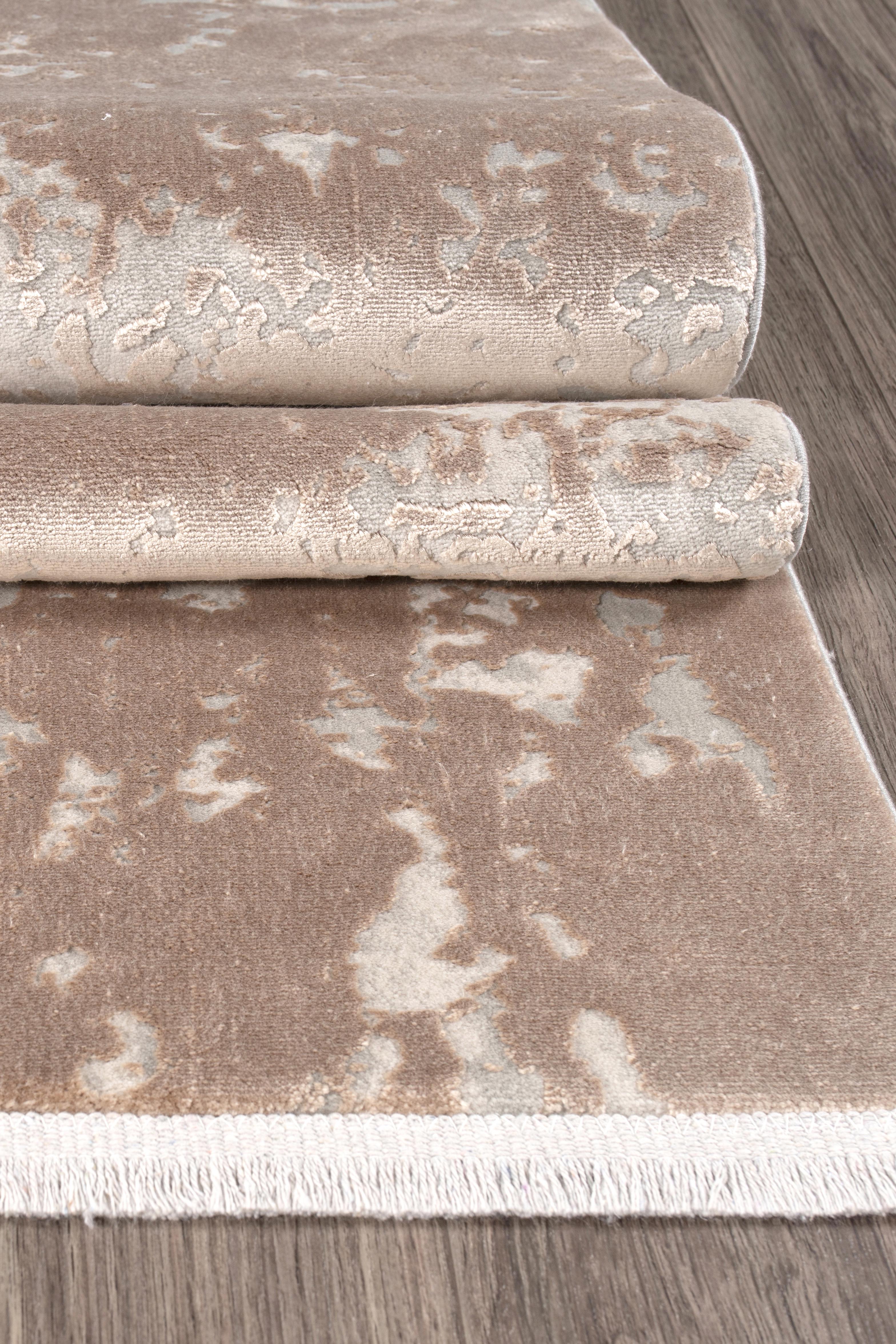 Kristal Koleksiyonu MD010 Bej Yünsü dokulu Modern Desenli Halı