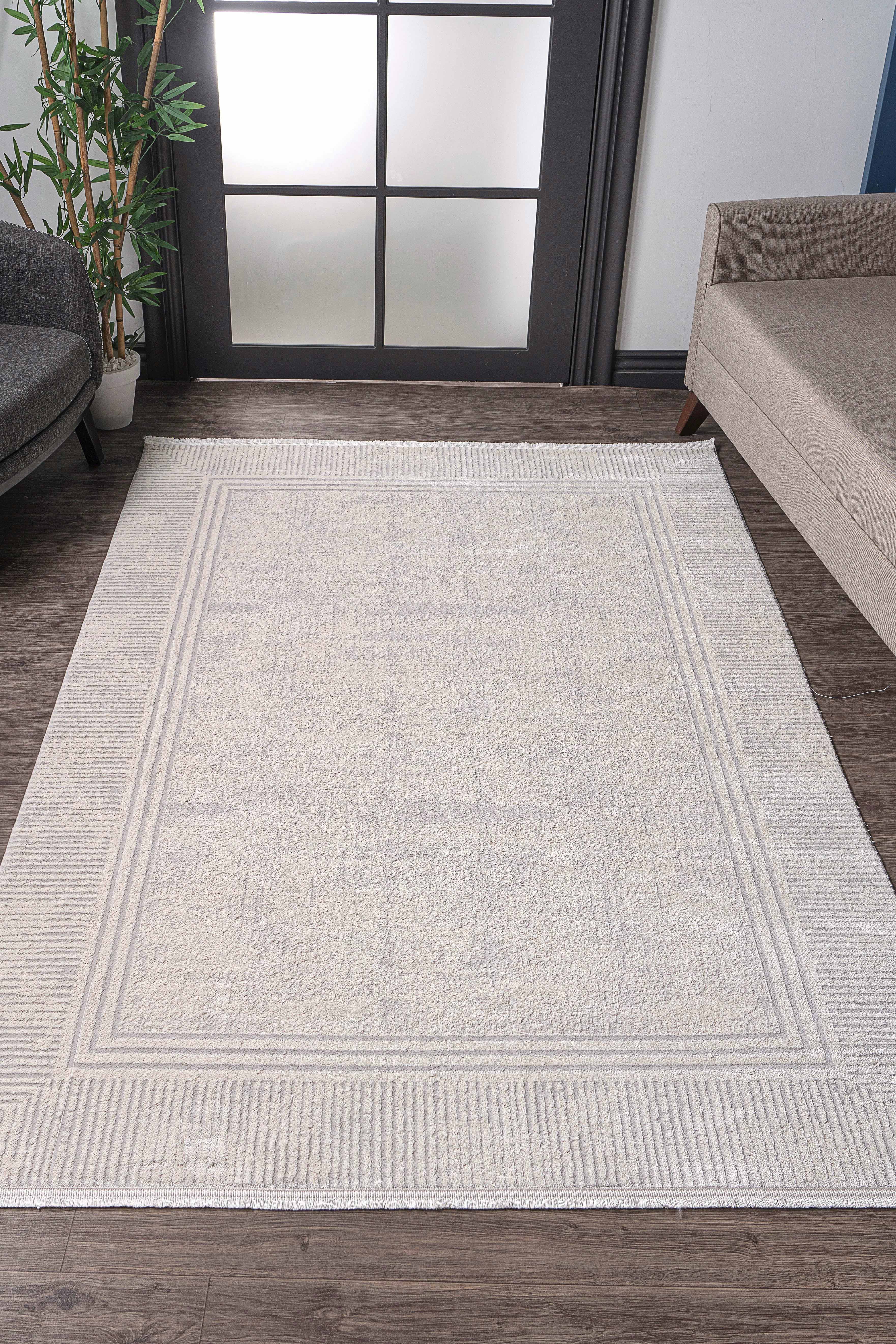 Vizon Serisi UV003 Krem Şık Salon Halısı
